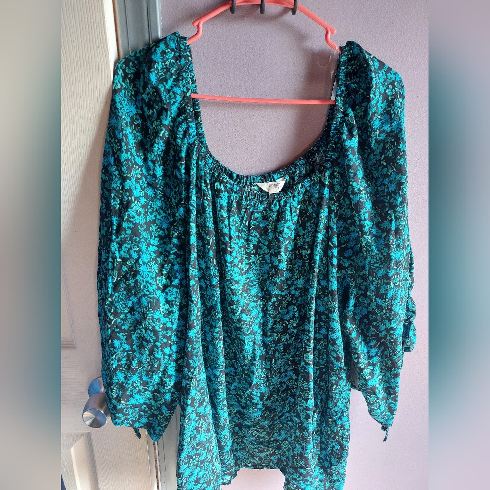 Terra and Sky Womens Plus 3x Blouse NWT